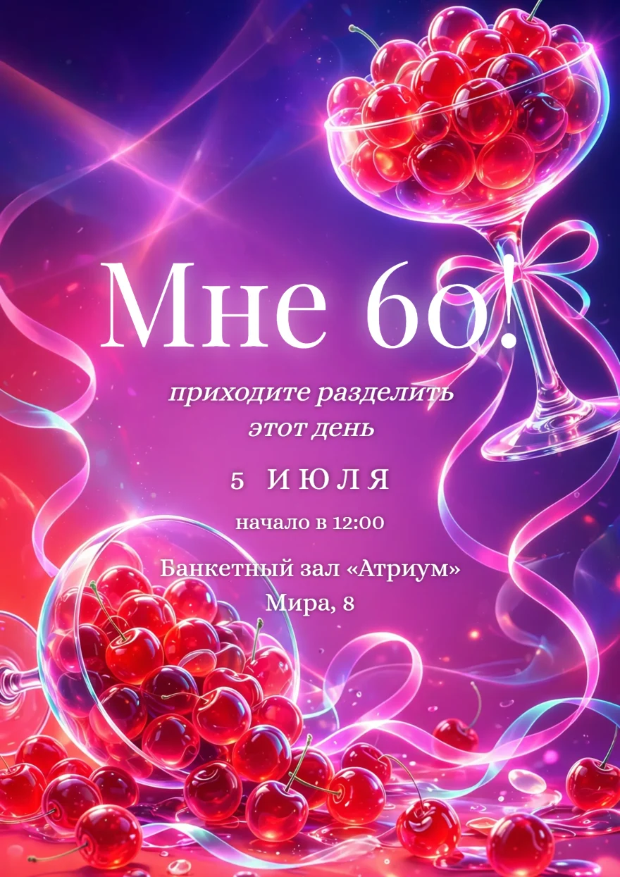 Вишня в неоновом свете
