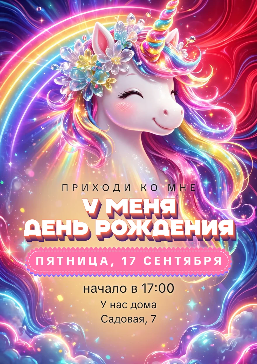 Единорог в радужном сиянии