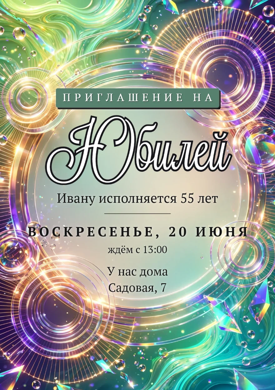 Световые кольца на изумрудном фоне