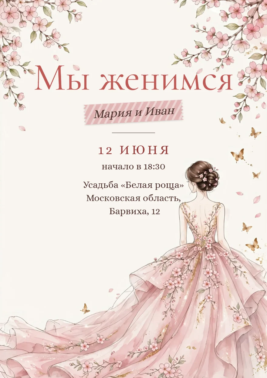 Невеста в цветущей сакуре