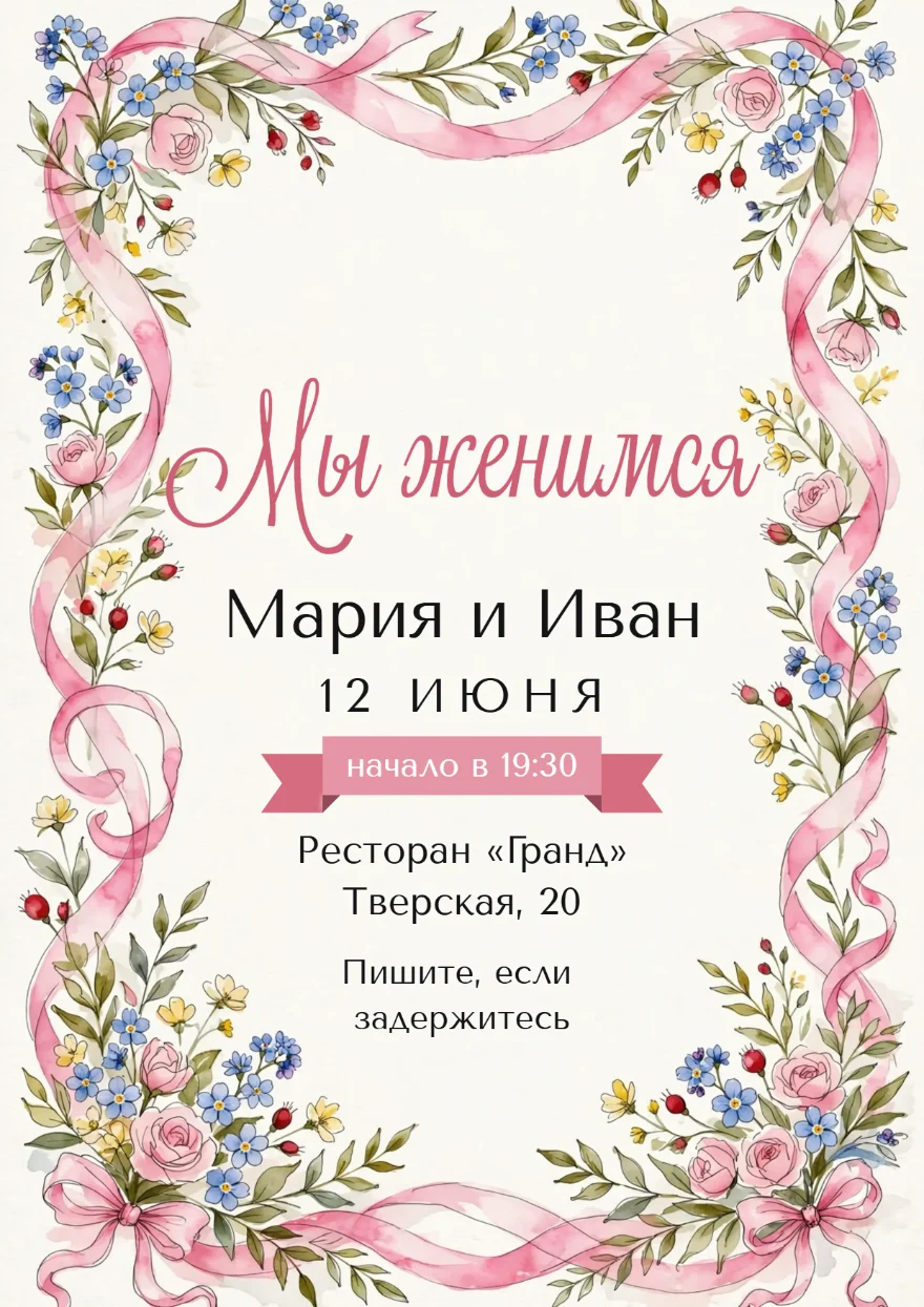 Розы в атласных лентах