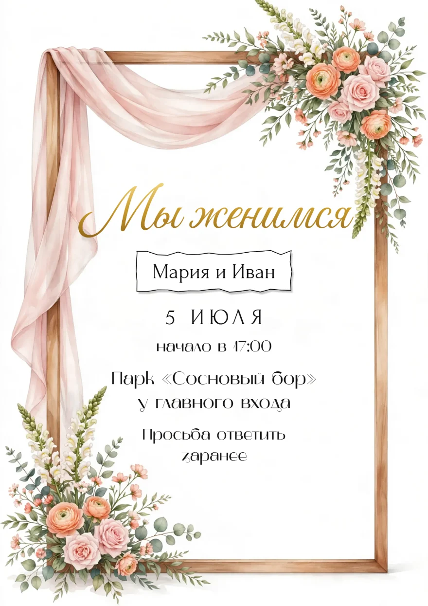Деревянная арка с розами
