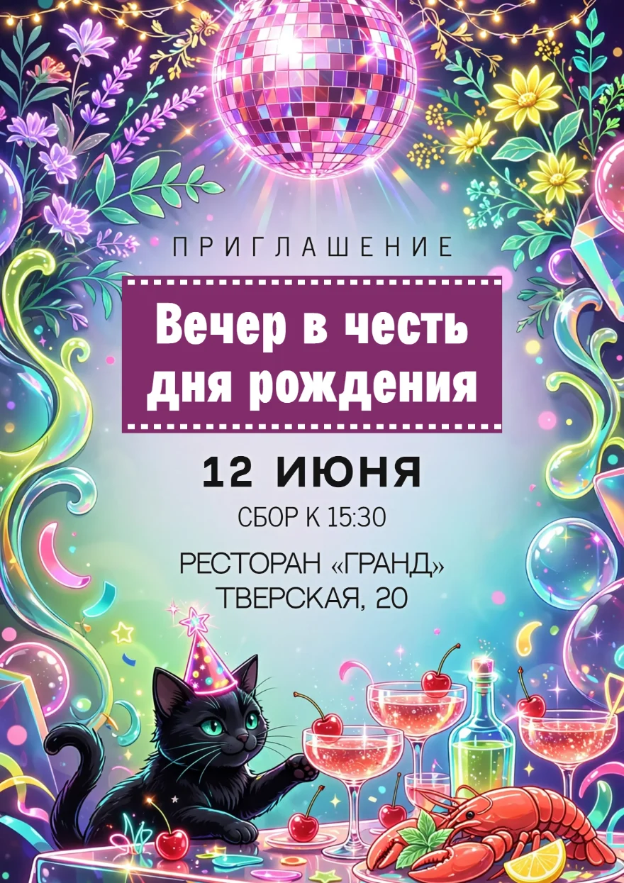 Кот под диско-шаром