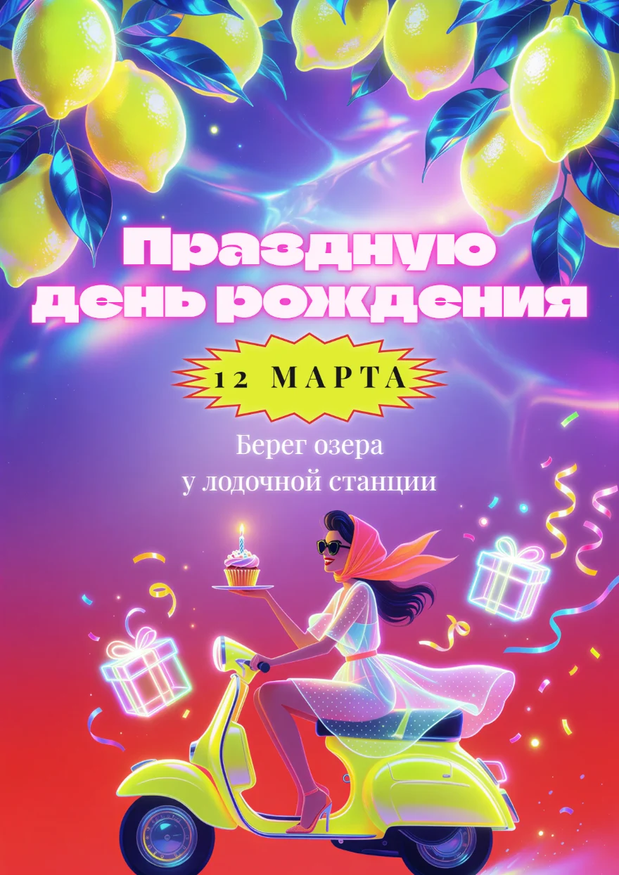 Девушка на жёлтом скутере