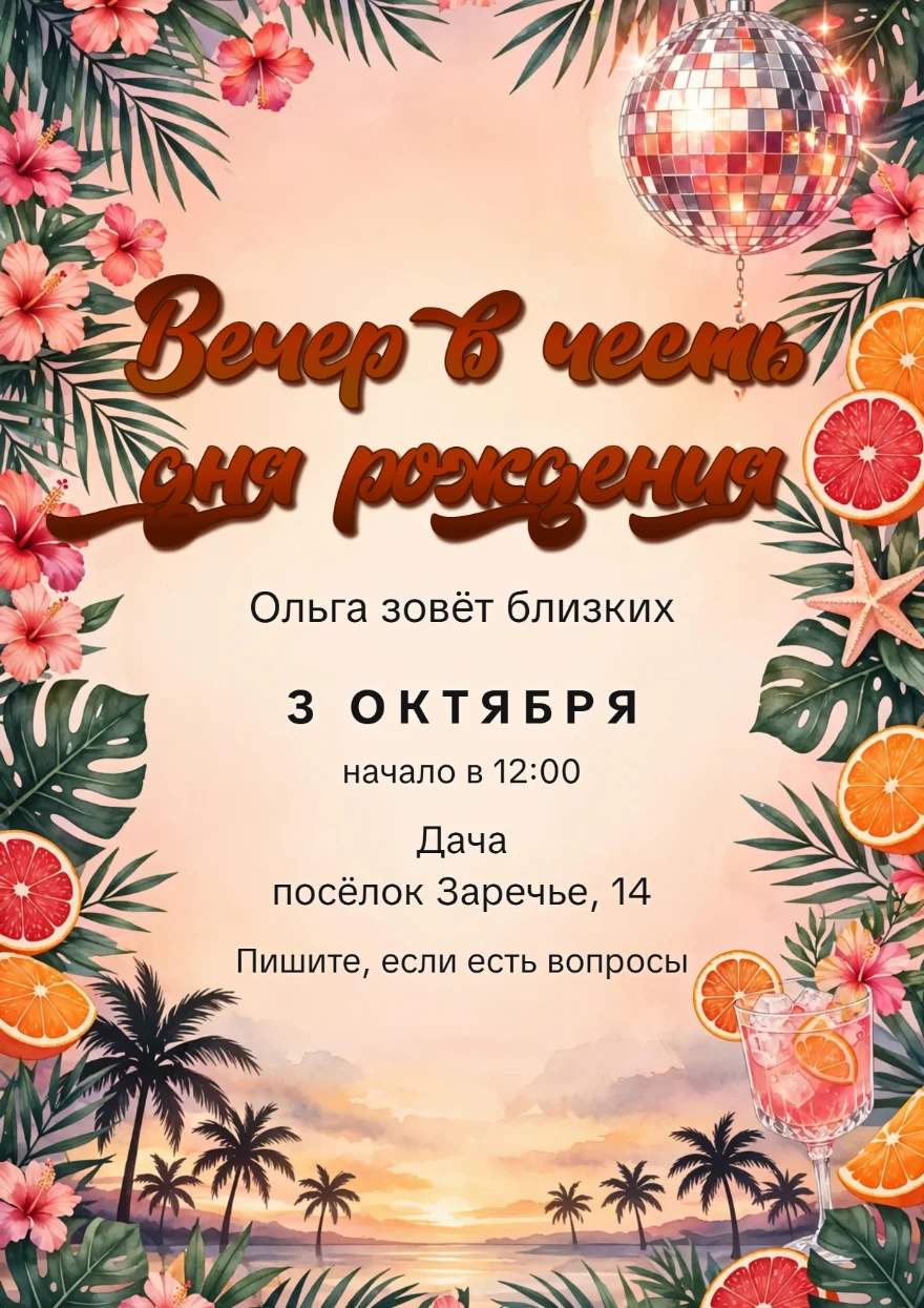 Диско-шар в тропиках