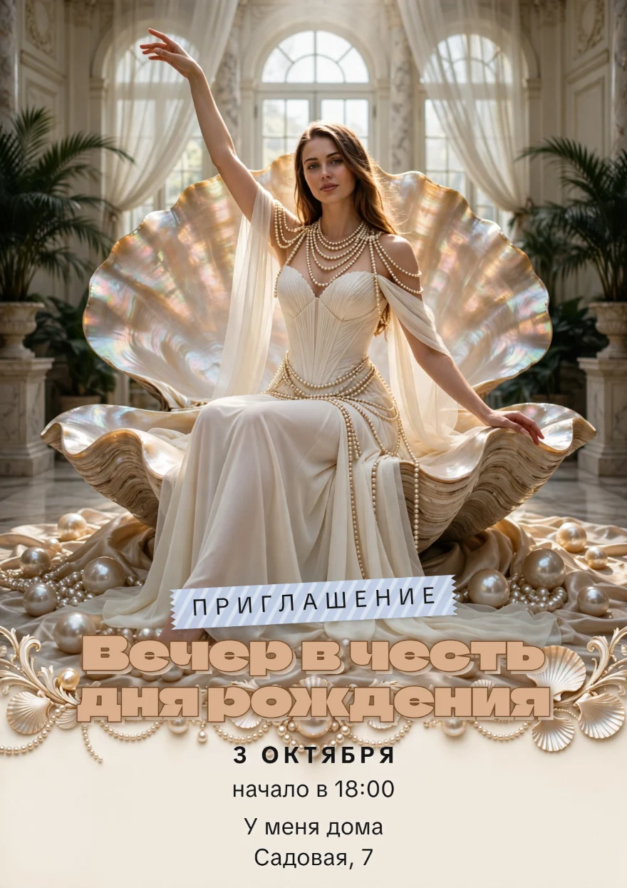 Перламутровая раковина с жемчугом