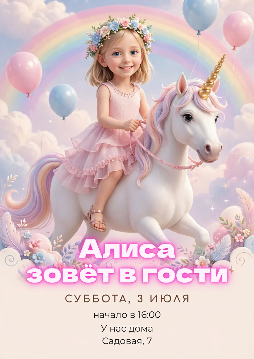 Девочка на единороге