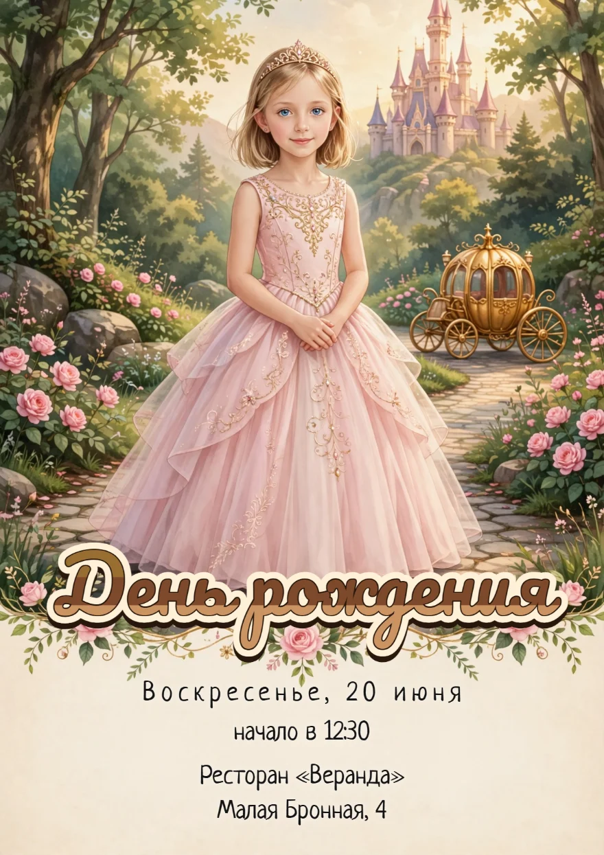 Принцесса у сказочного замка