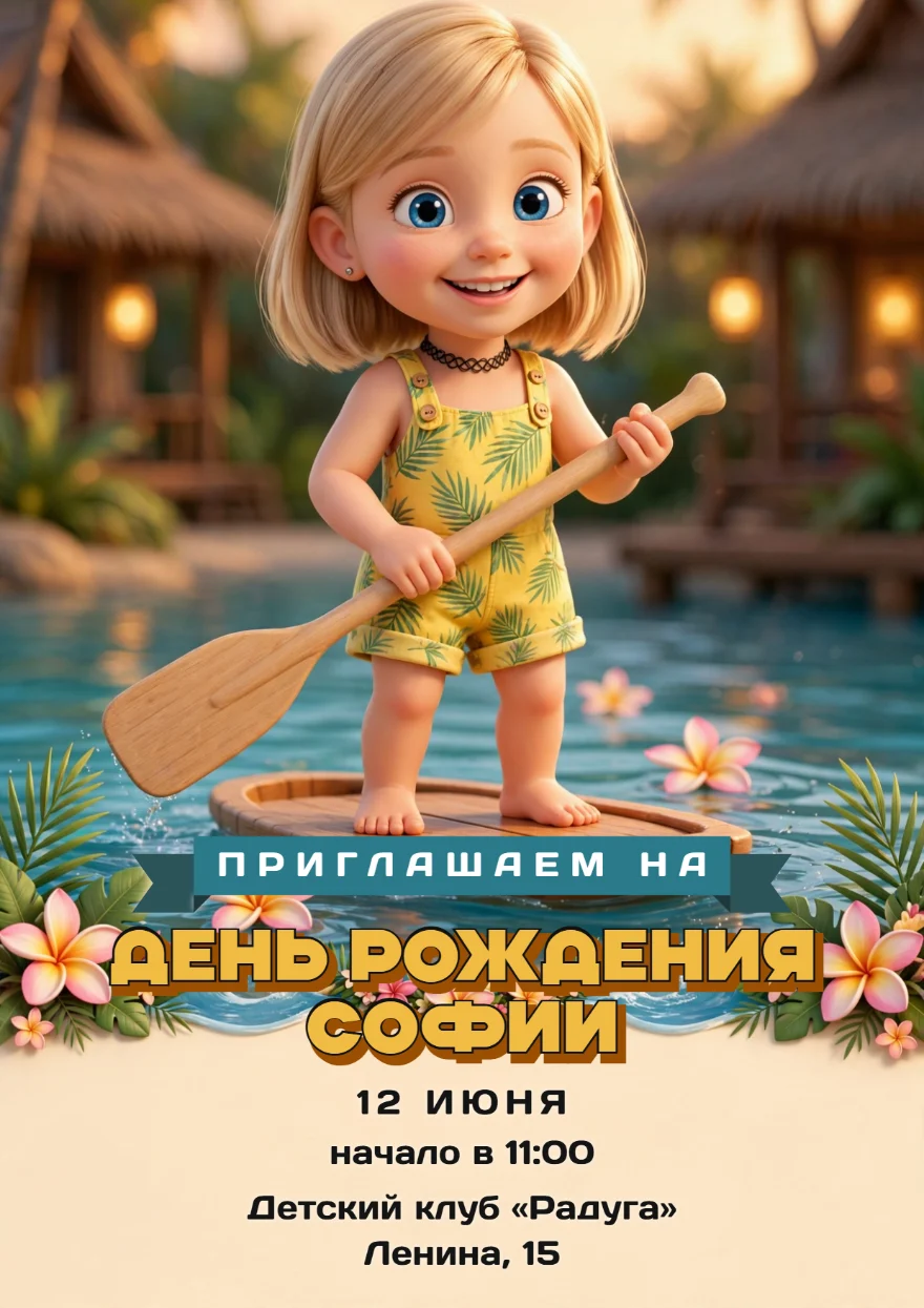 Девочка на сапборде