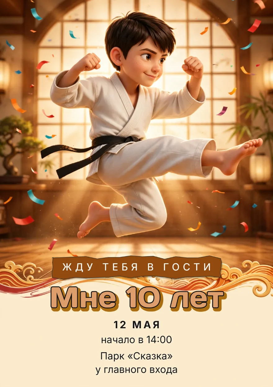 Каратист в прыжке