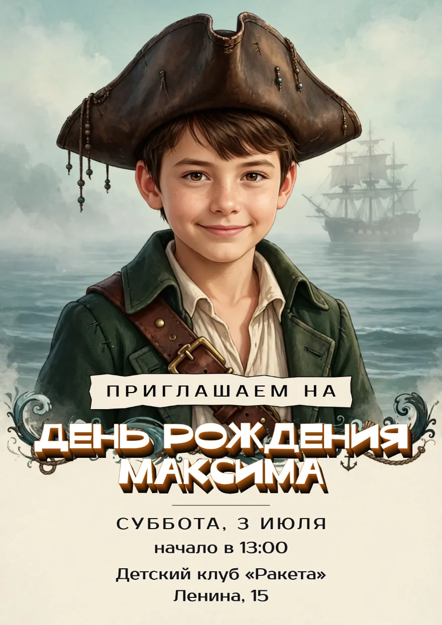 Юный пират в треуголке