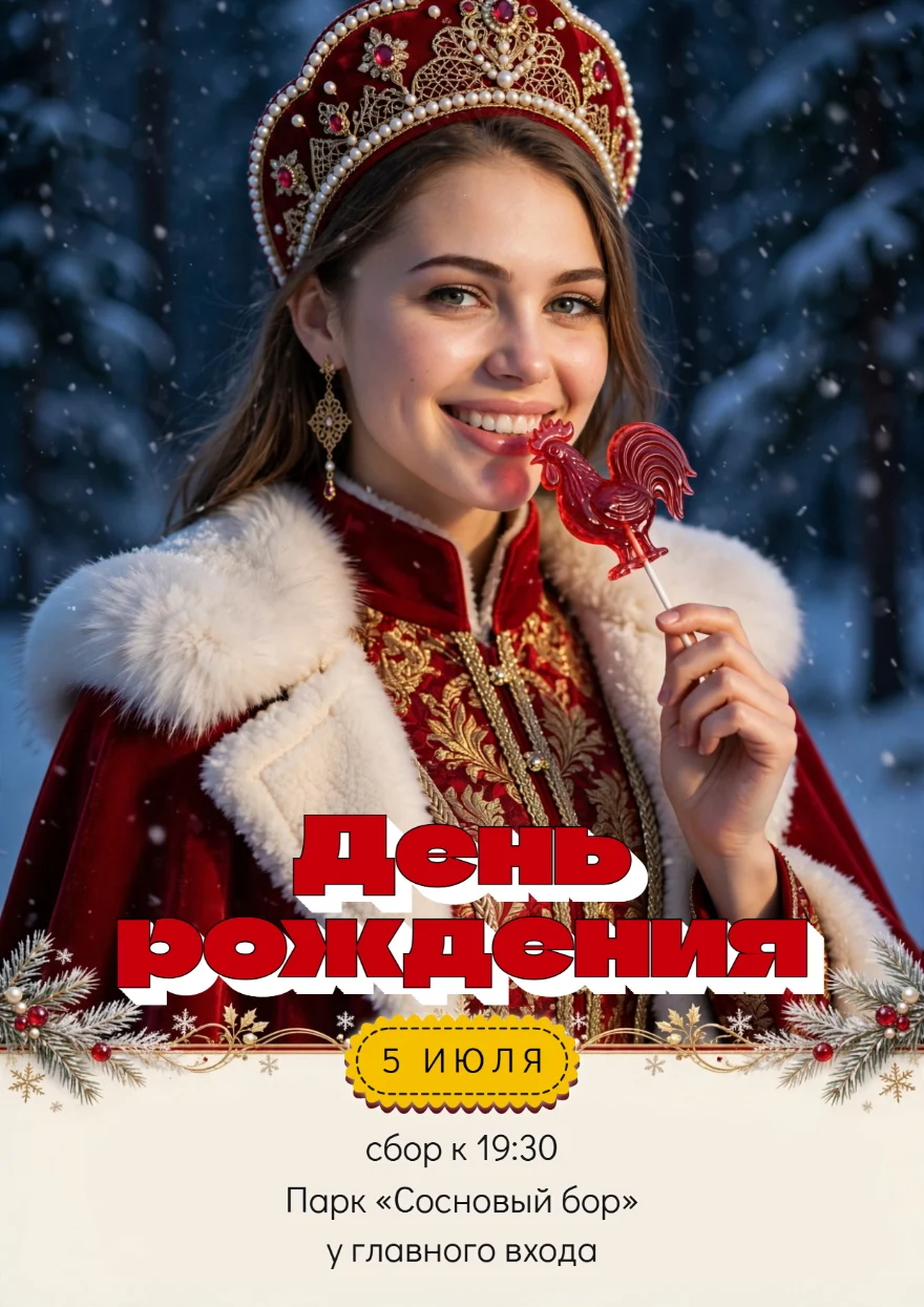 Кокошник с леденцом-петушком