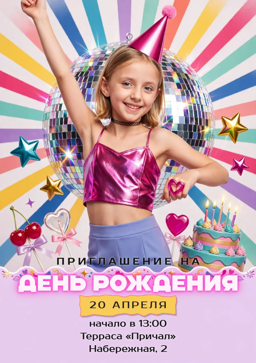 Именинница под диско-шаром