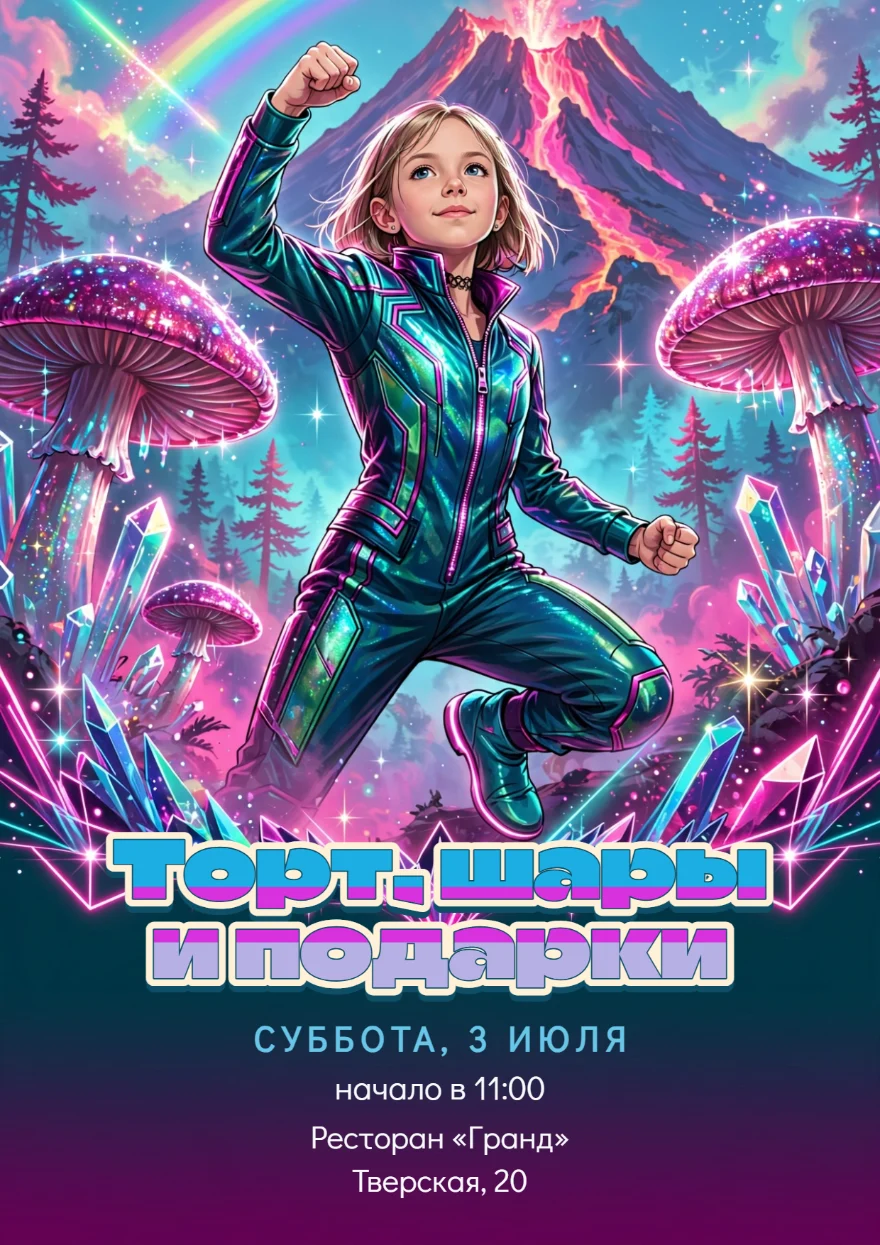 Супергероиня в неоновом мире