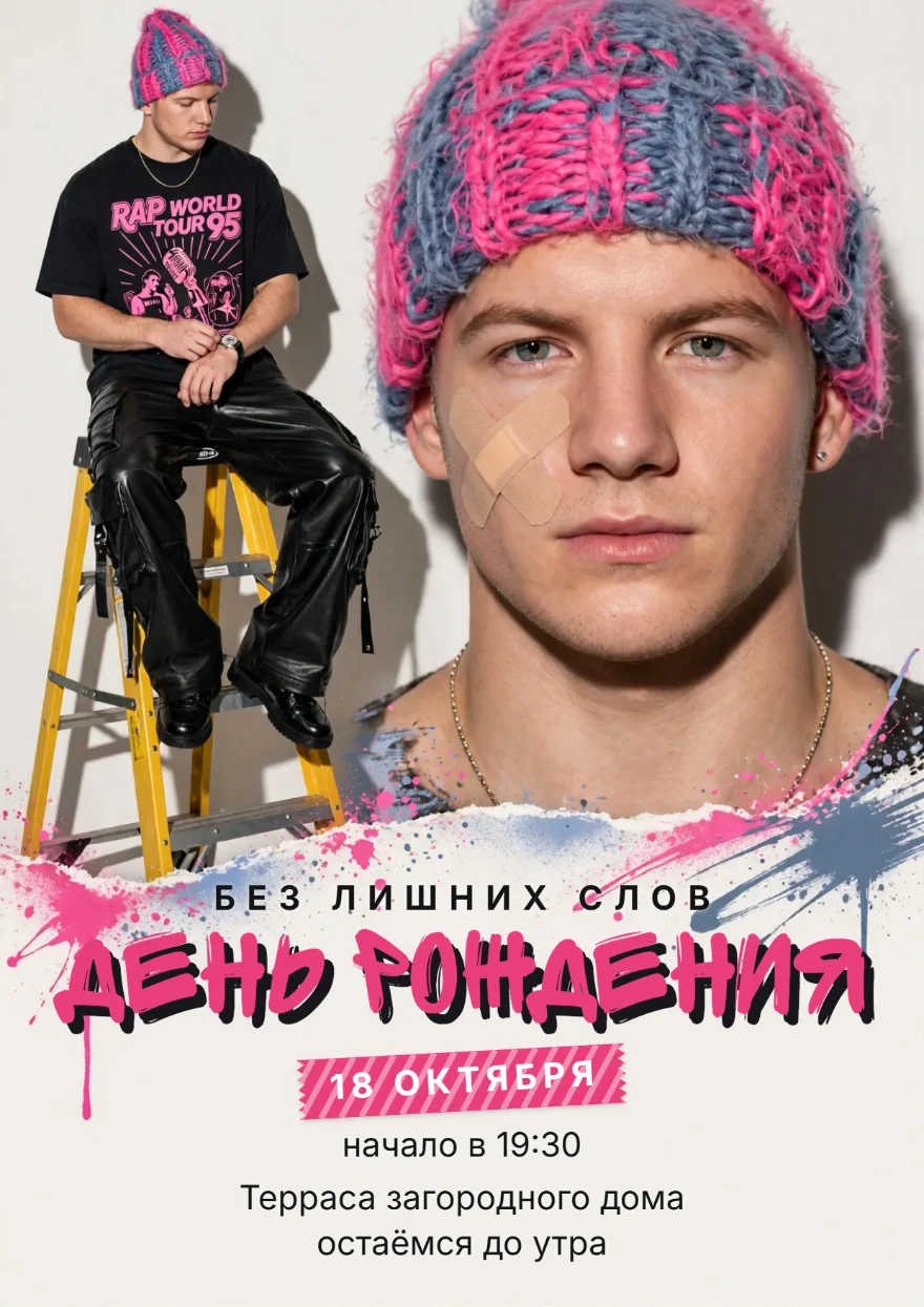 Рэпер на жёлтой стремянке