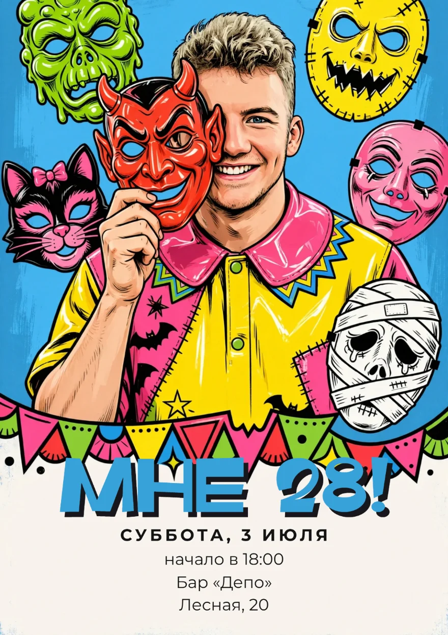 Парень с маской чёрта