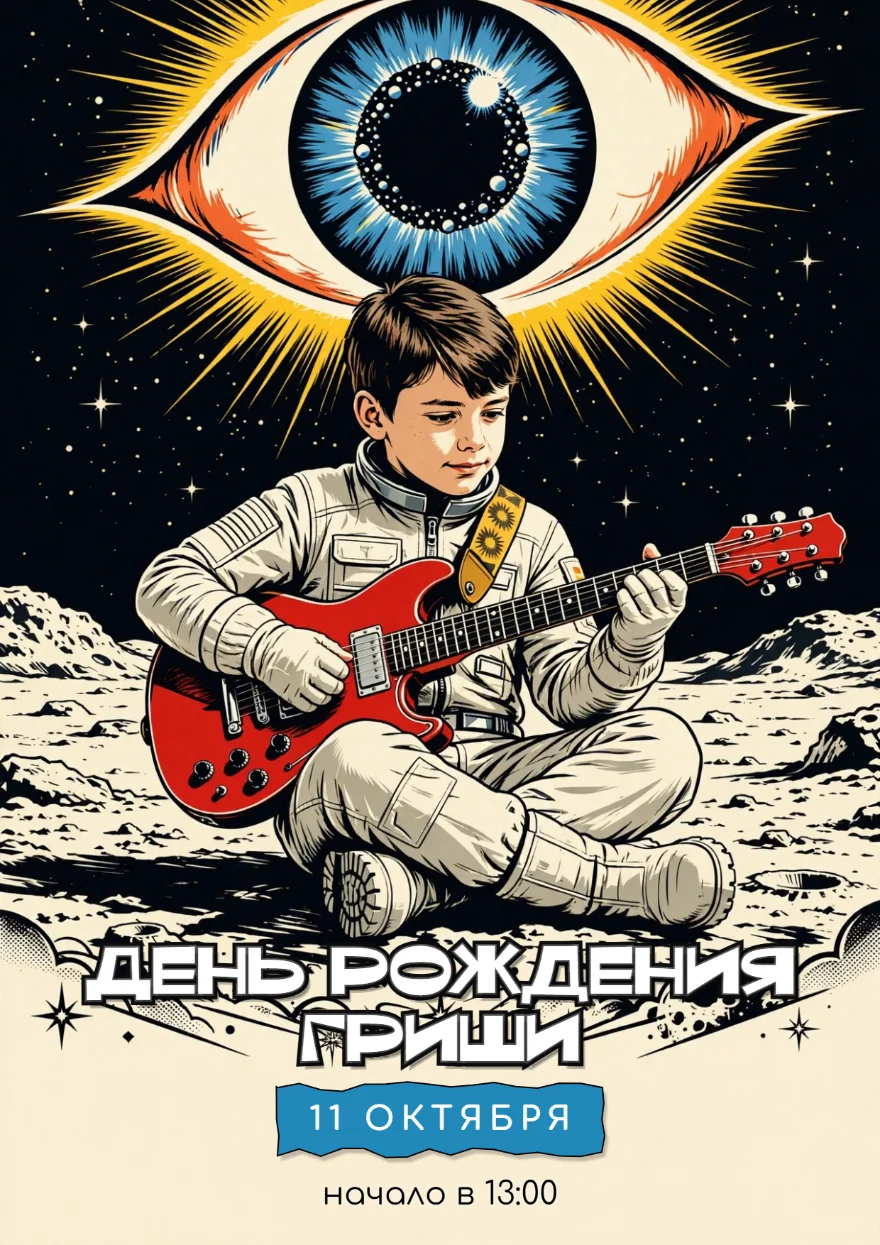 Космонавт с красной гитарой