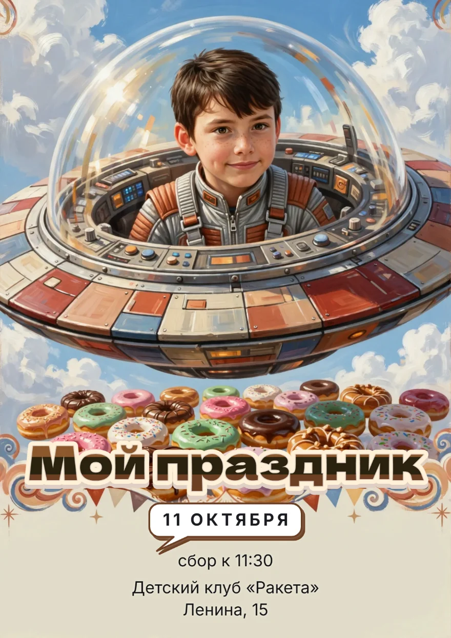 Летающая тарелка над пончиками