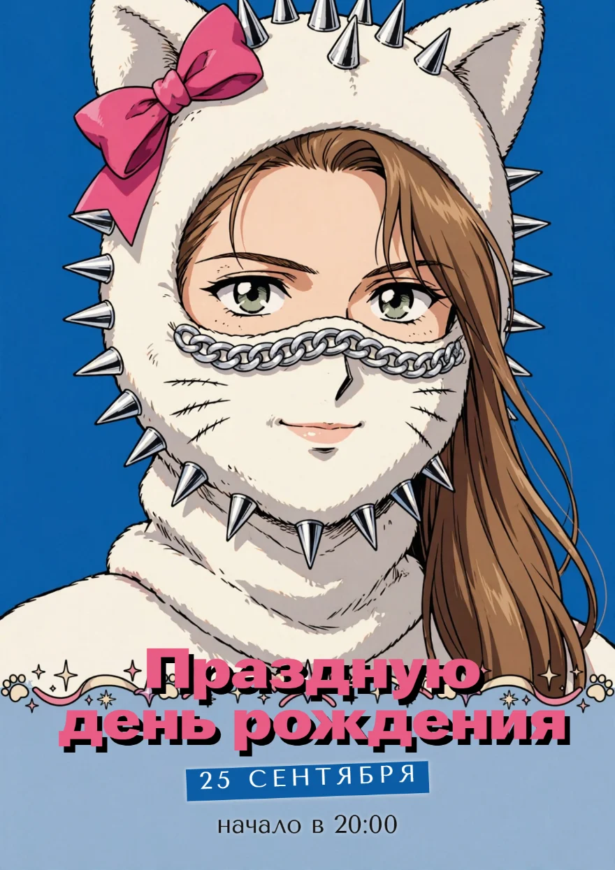 Девушка в балаклаве с шипами