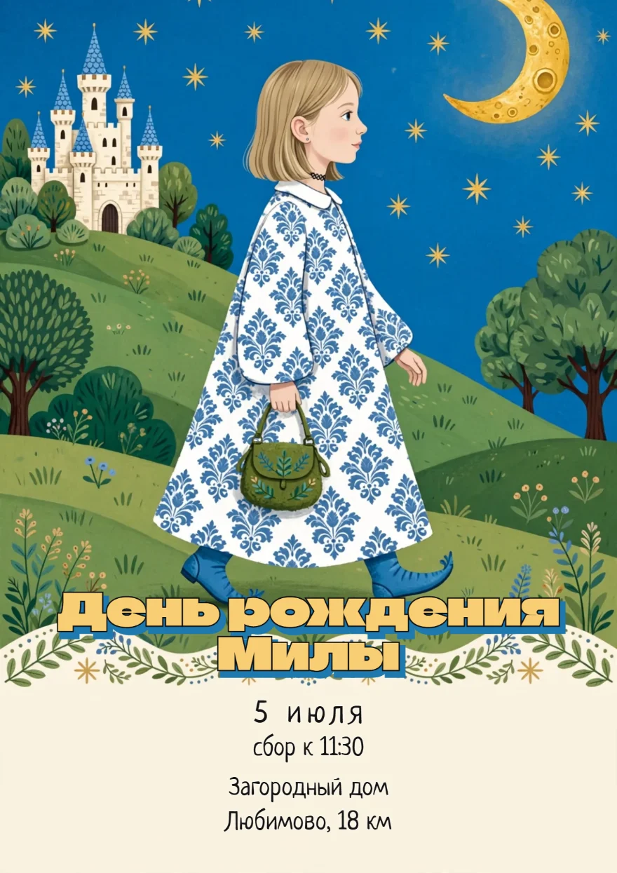 Девочка у сказочного замка