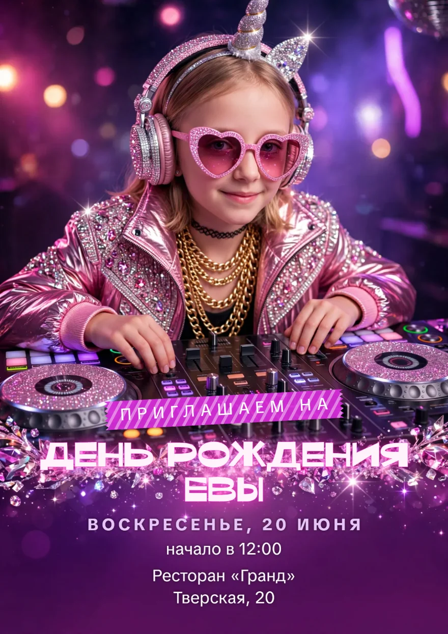 Девочка-диджей за пультом
