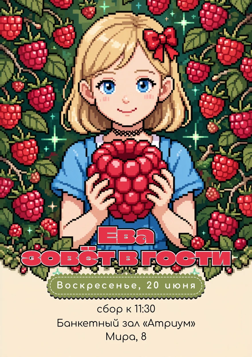 Девочка с гигантской малиной